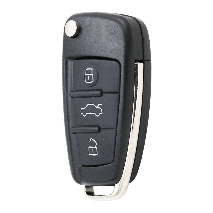 YOUBBA Folding Flip Remote Control Shell Case Smart Car Key Housing for Audi A3 A4 A6 A6L A8 TT Quattro Q7 S6 with Uncut Blade