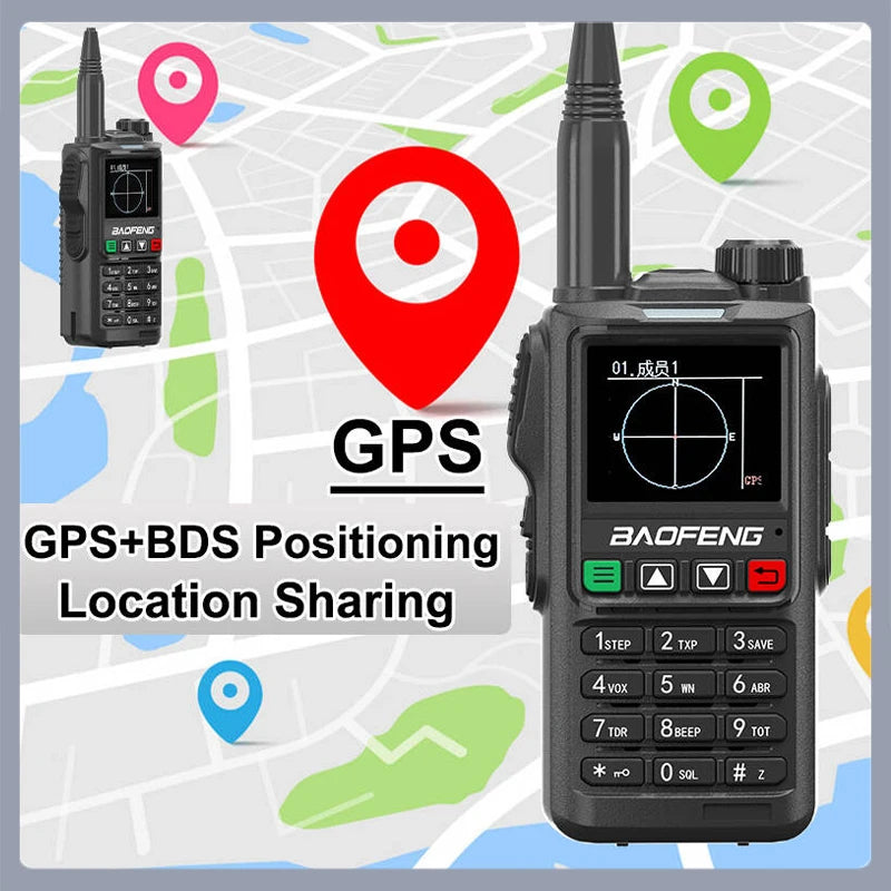 UV18 Pro Max GPS Baofeng Walkie Talkie Six Bands AM FM High Power Wireless Copy Frequency NOAA 999CH Long Range UV-17 Pro Radios