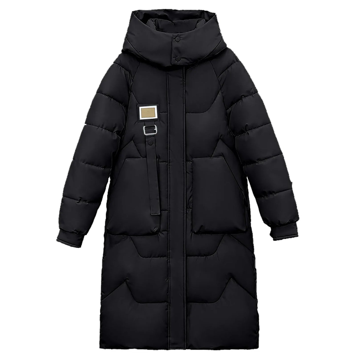 Womens down Coat Lightweight Warmest for Women Winter Fashion Solid Color Detachable Hooded Medium Length Over The Knee