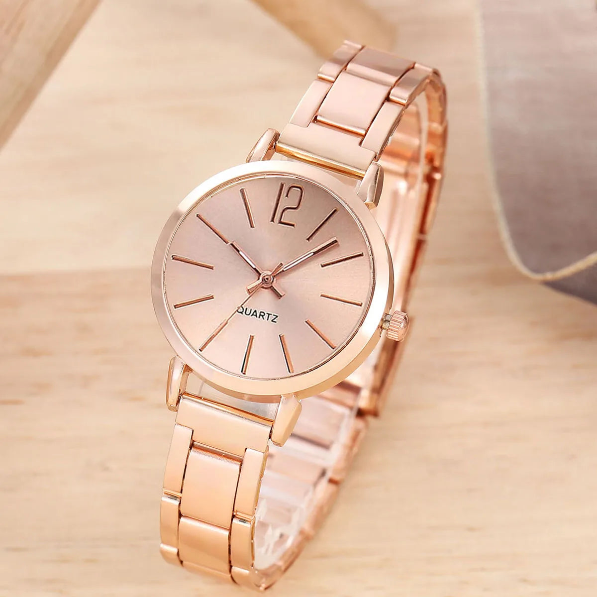 2pcs Set Watch Luxury Women Simple Dial Hollow Strap Fashion Gold Bracelet Quartz Wristwatch Student Ladies Watches Reloj Mujer