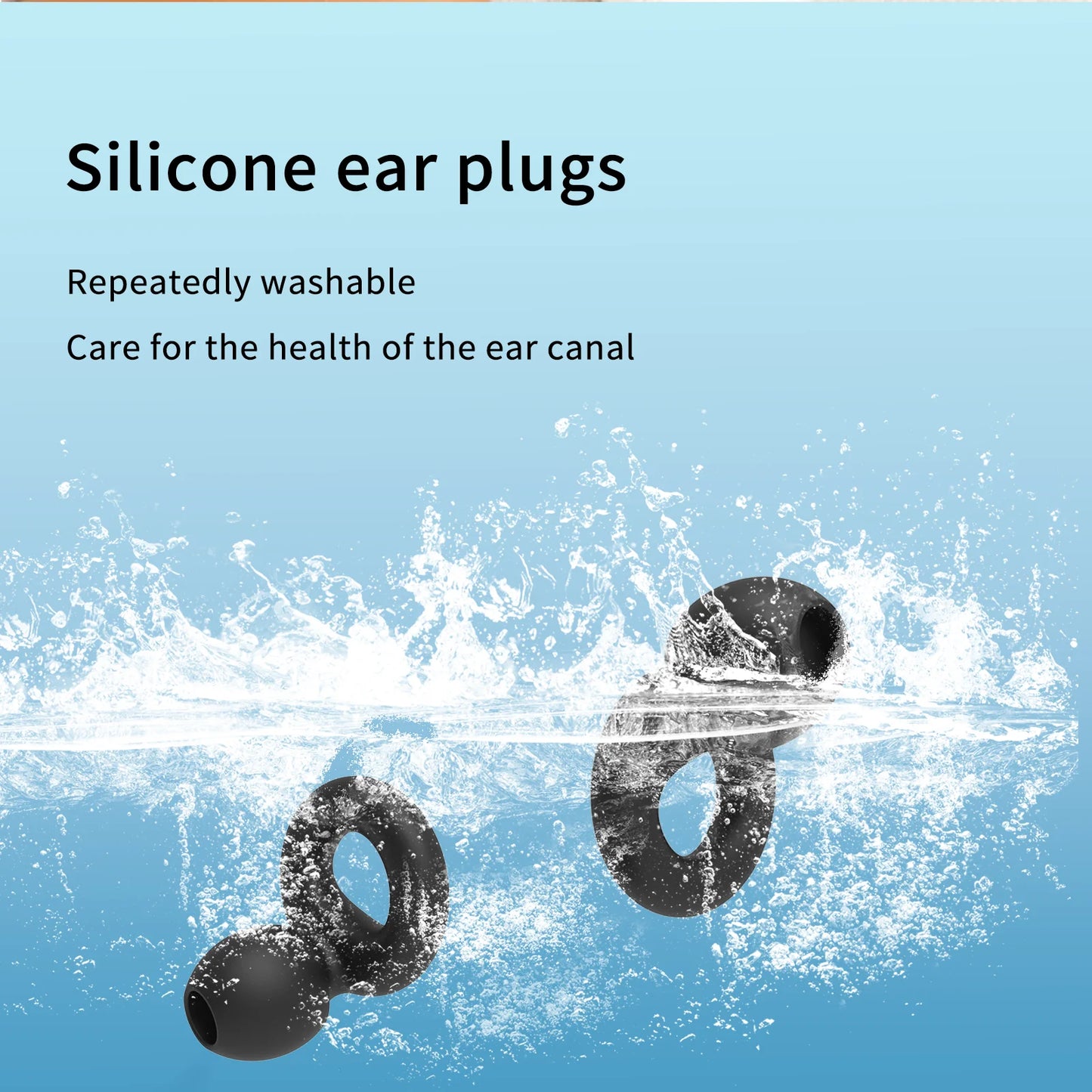 Soft Silicone Ear Plugs for Noise Reduction, Reusable Earplugs for Sleeping, Working, Swimming,4pair Ear Tips in XS/S/M/L