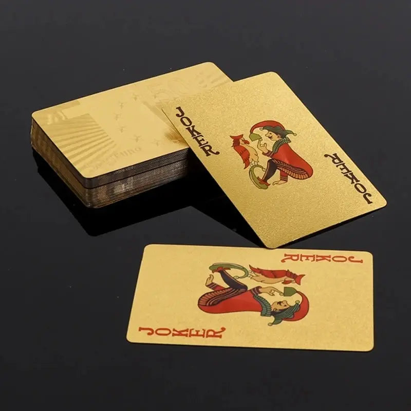 Gold Foil Poker Card Europe Style Plastic Playing Cards Waterproof Card Game Props Magic Tools Holiday Collectibles Party Gifts