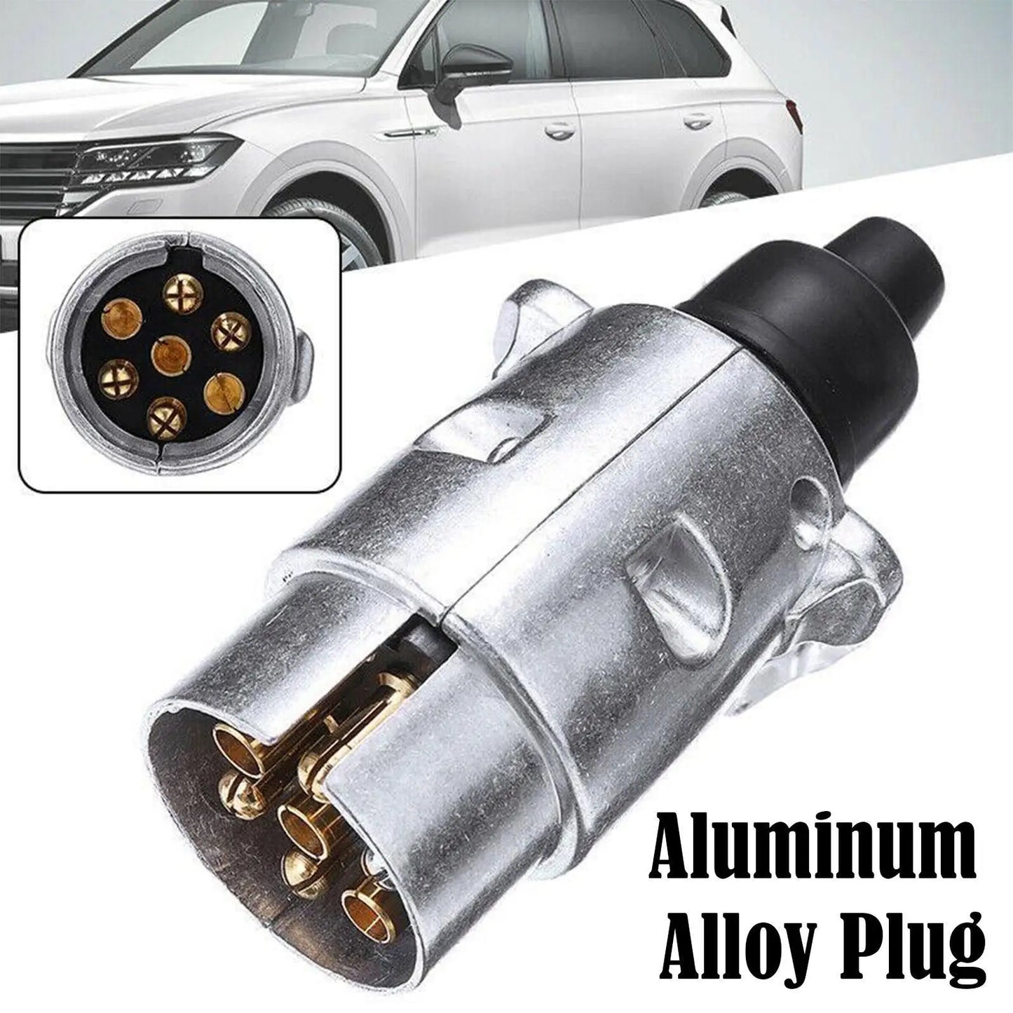 12V Durable 7 Pin Aluminium Alloy Plug Trailer Truck Towing Electrics Connector Professional Replacement For Truck EU Plug