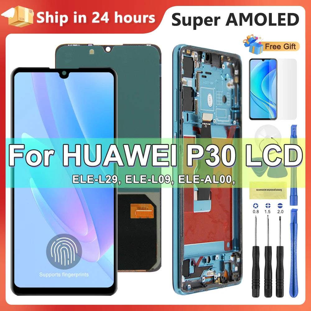 P30 Screen for Huawei P30 ELE-L29 ELE-L09 AL00 TL00 LCD Display Touch Screen Digitizer Assembly With Fingerprint