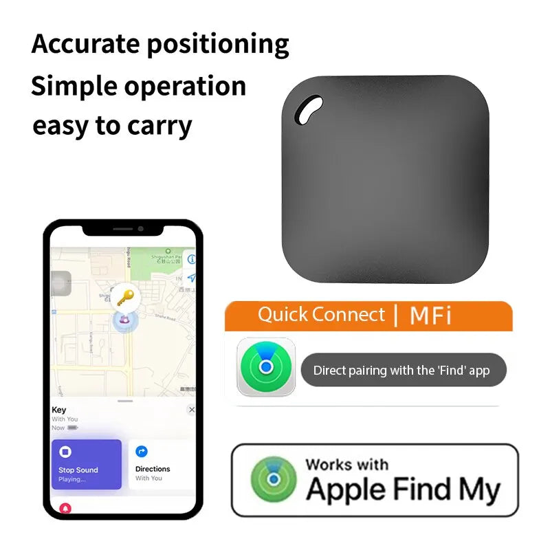 Smart Bluetooth GPS Tracker Work with Apple Find My APP ITag Anti Lost Reminder Device MFI Rated Locator Car Key Pet Kids Finder