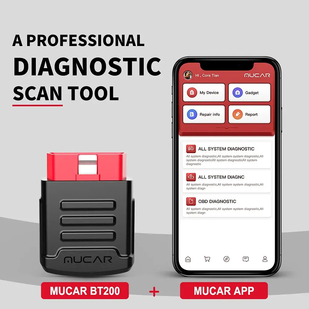 MUCAR BT200 Pro Obd2 Diagnostic Tool 15 Reset Maintenance Function Bluetooth obd 2 Scanner All System Diagnosis for All Cars