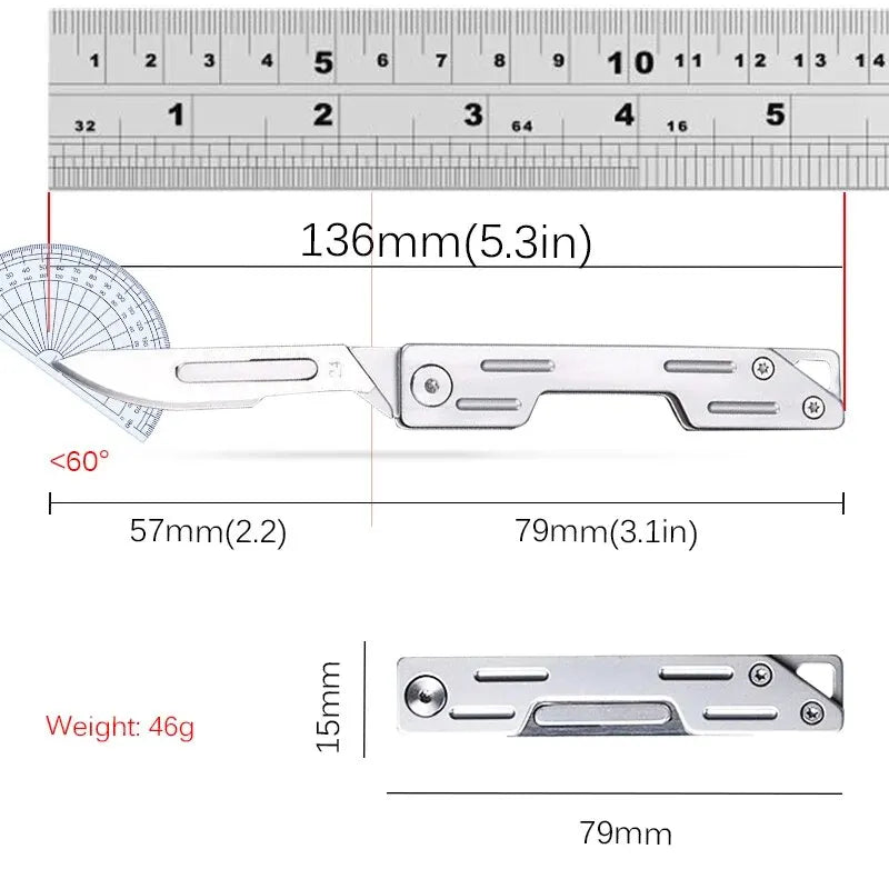 Folding Knife Stainless Steel Pocket Knife With 9 Replaceable Blades, Sharp Hobby Knife Craft Knife Kit