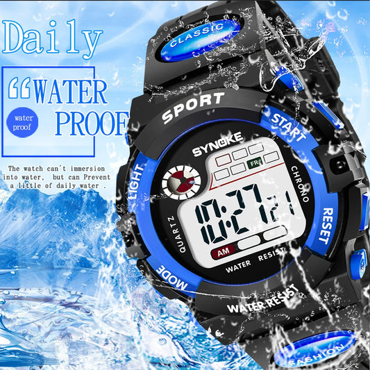 Student Sport Watches For Kids Colorful Electronic Watches Waterproof Clock Children Digital Watch For Boys Fashions Synoke