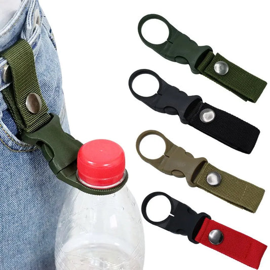 1PCS Webbing Buckle Hook Water Bottle Holder Camping Outdoor Security Escape Supplies Nylon Webbing Buckle Carabiner Belt Clip