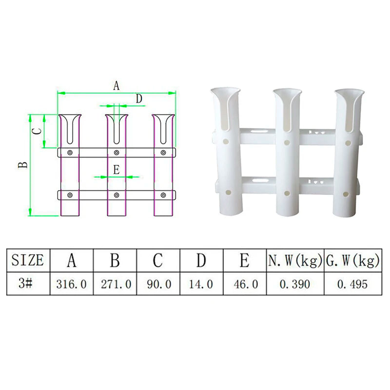 1PCS Black Or White Plastic Fishing Rod Pole Holder Marine Yacht Hardware Fishing Pole Rod Holders For Boats