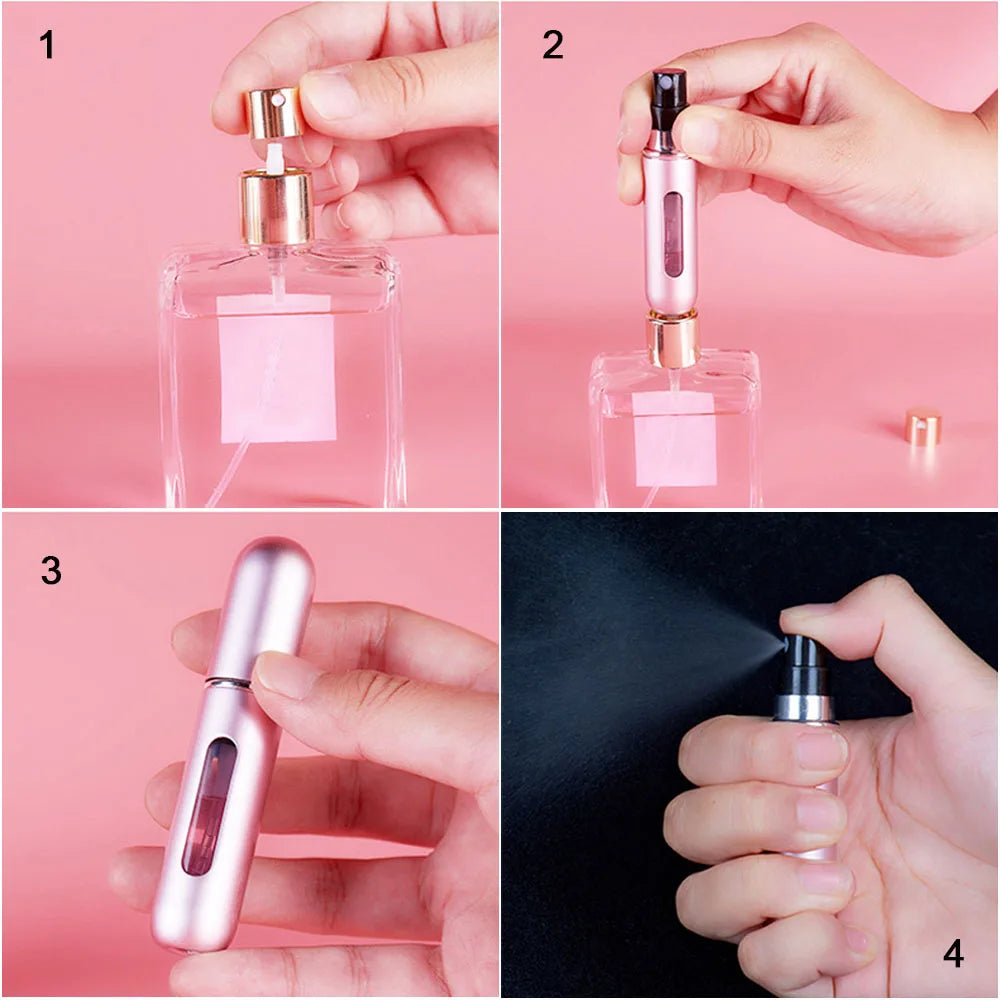 5/8ml Portable Perfume Atomizer Liquid Container For Cosmetics Mini Aluminum Spray Alcochol Empty Refillable Bottle