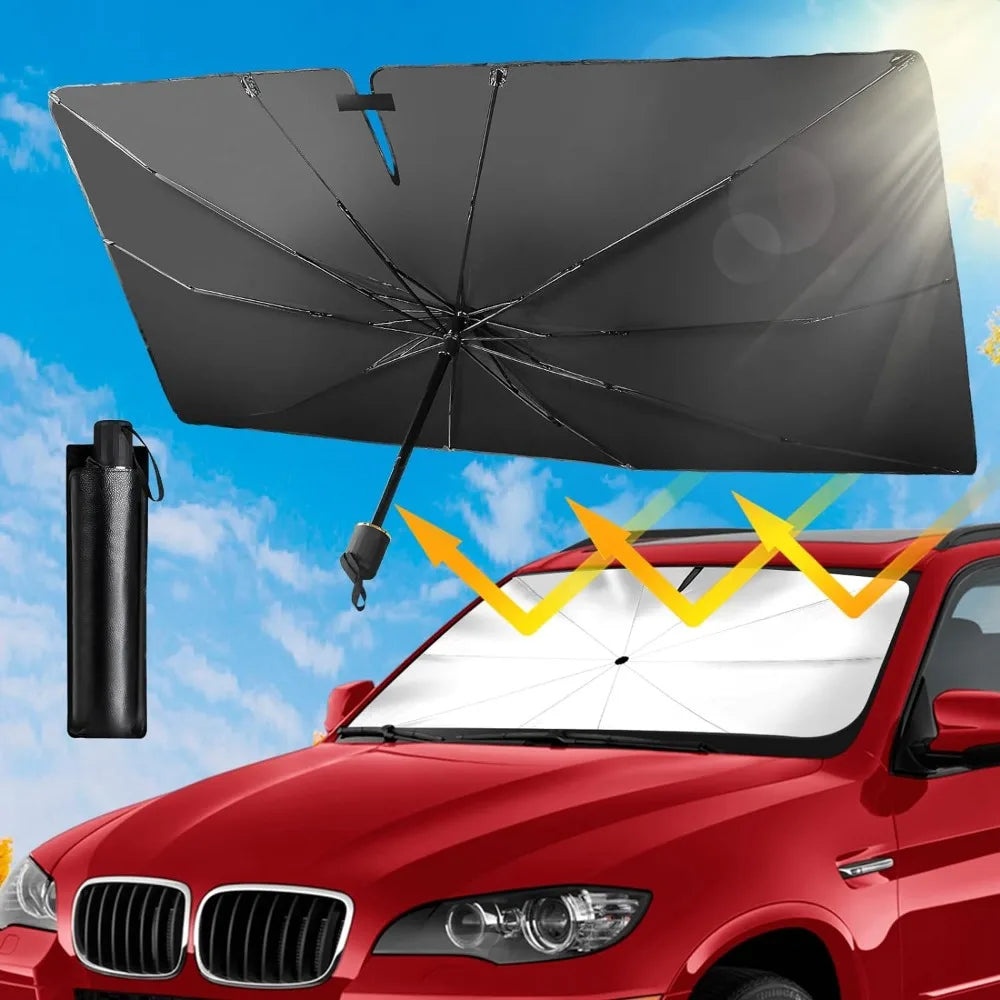 Car Sunshade Umbrella Foldable Windshield Shade Umbrella UV Protection, Car Front Window Heat Insulation Protection