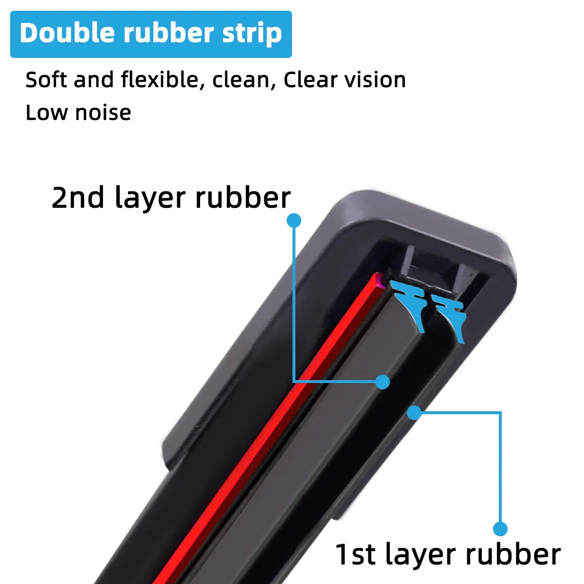 Universal Car Wiper Mute Car Front Windshield Wiper Soft Double Rubber Strip Windshield Windscreen Wipers Accessory14" 16" 18" 1