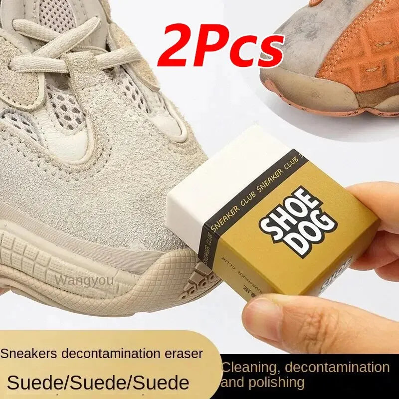 2pcs Shoes Eraser Portable Suede Sheepskin Matte Leather Fabric Care Shoes Cleaning Leather Cleaner Rubber Block Shoe Brush