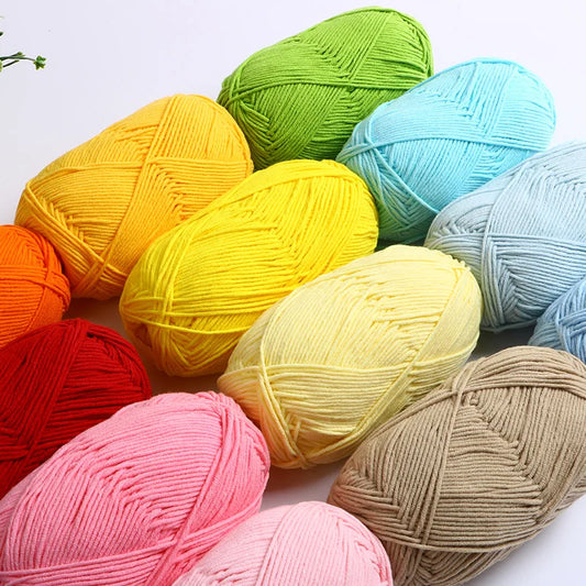 40-50g/Set 4ply Milk Cotton Knitting Wool Yarn Needlework Dyed Lanas For Crochet Craft Sweater Hat Dolls At Low Price