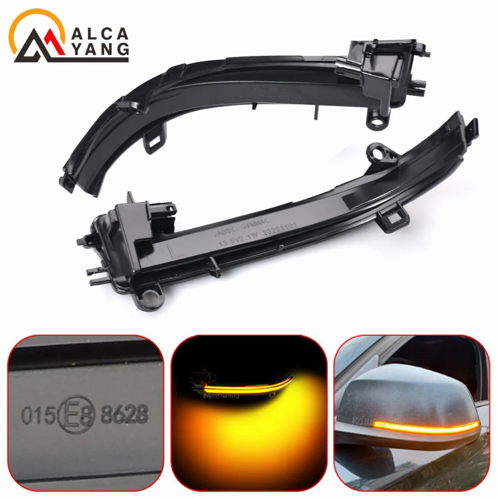 Smoked Side Mirror Sequential Dynamic Turn Signal Light For BMW 1 2 3 4 Series X1 F20 F21 F22 F23 F30 F31 F34 F32 E84 i3