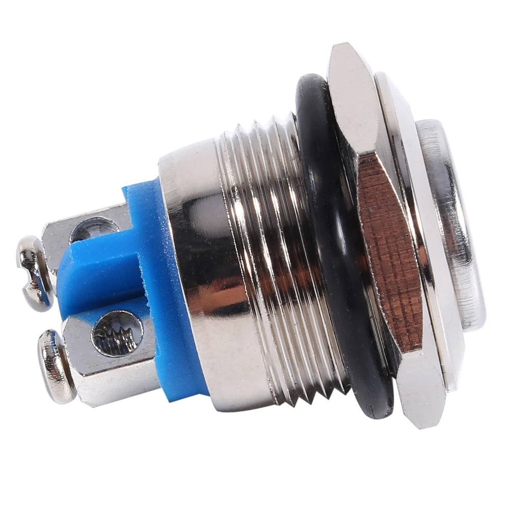 12V 16mm Waterproof Car Vehicle Metal Momentary Push Button ON/OFF Horn Switch