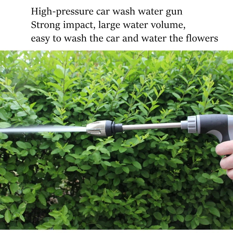 High Pressure Car Wash Water Gun Household Car Wash Tools Metal Extension Rod Rubber Coating Hand Garden Irrigation