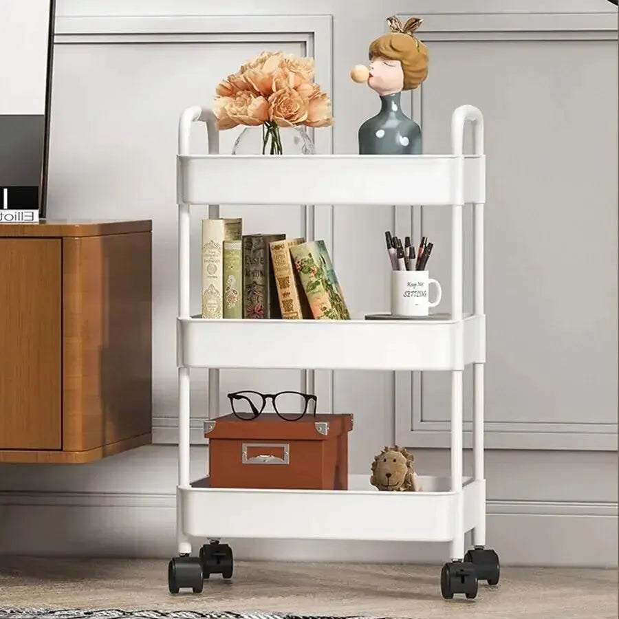 Household Multi-layer Small Cart Storage Rack Floor To Floor Kitchen Bedroom Bathroom Storage Rack Storage Rack With Wheels