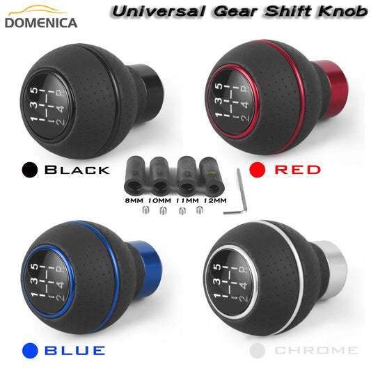 New 5 Speed Universal Alloy Car Gear Shift Knob M8 M10 M11 M12 For Manual 12345R Refit Level Ball Shifter Lever Auto Accessories