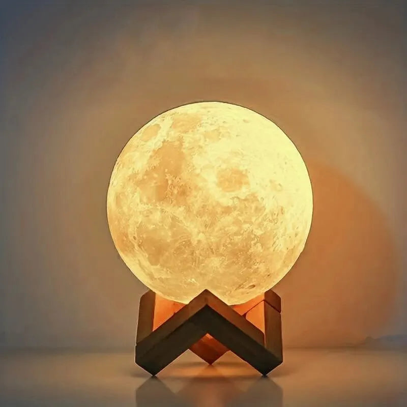 8 cm DIY Planet Lamp Moon Galaxy Night Light Art Painting Graffiti Birthday Gift Bedroom Living Room Decoration (With Stand)