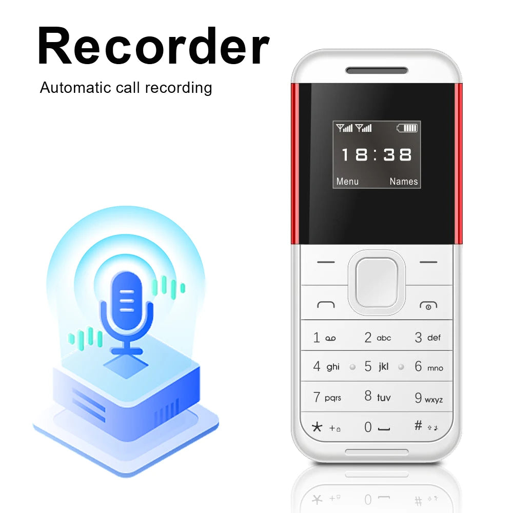 SERVO BM222 Mini Mobile Phone 2 SIM Bluetooth Dialer Magic Voice Auto Call Recorder Small Cellphone Bluetooth headset Super Mini