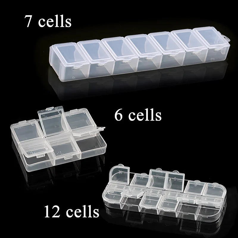 Transparent Plastic Storage Jewelry Box Compartment Adjustable Container For Beads Earring Box For Jewelry Rectangle Box Case