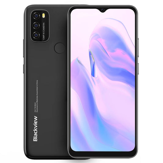 Blackview A70 Smartphone 6.51 Inch HD+ 3GB+32GB SC9863A Octa Core 5380mAh Android 11.0 13MP Face ID Fingerprint 4G Mobile Phone