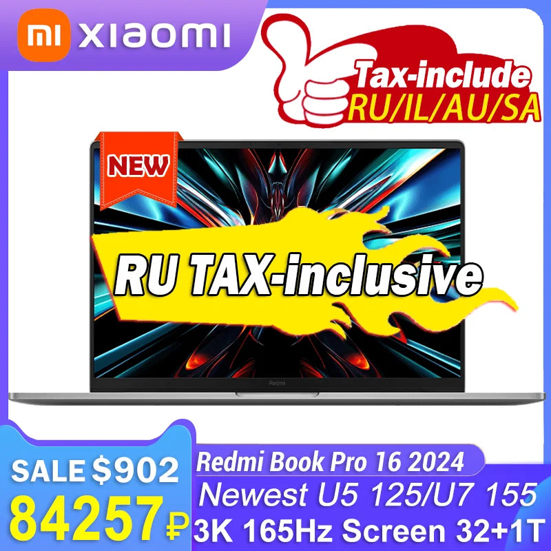 Xiaomi Redmi Book Pro 16 2024 U5/U7 ARC 3K 120Hz Screen JYU4592CN/JYU4593CN