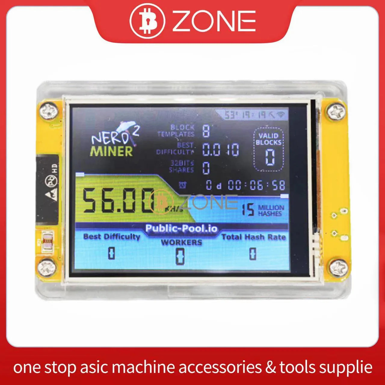 NerdMiner V2 56KH/S 2.8 inch Super LCD Display Nerdminer Bitcoin Crypto Solo Lottery Desk Miner Cryptocurrency Miner