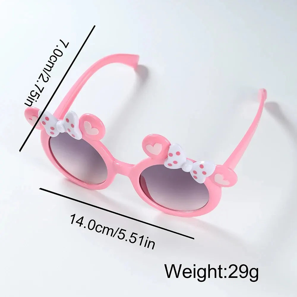 2pcs Girls Kids Unicorn Quartz Silicone Watch Quartz Watch Sunglasses Bow Cartoon Cute Girls Sun Protection Sunglasses Watch Set