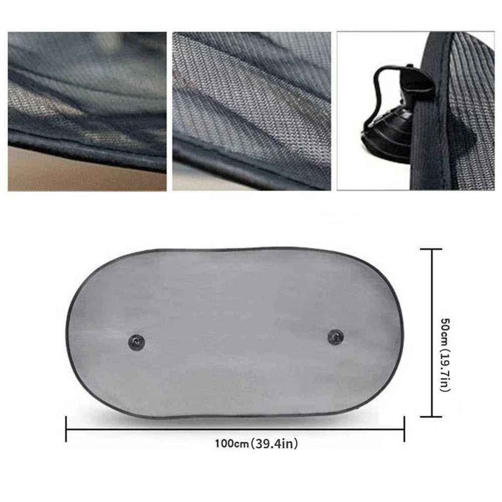 1pc/2pcs  Sun Shade Vehicle Shield Visor Protection Back Car Window Shade Mesh Sunshade Screen Heat Insulation UV Protection