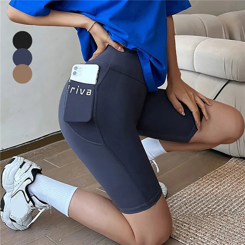 Women Yoga Sports Shorts High Waist Fitness Shorts Casual Streetwear Short Trousers Female Tight Shorts For Ladies Workout Pants