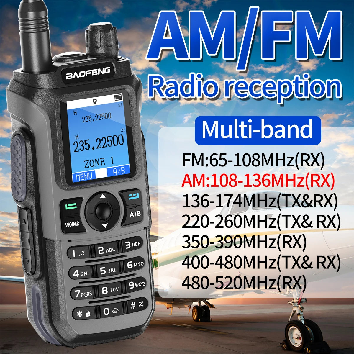 Baofeng UV-21 GPS Walkie Talkie Air Band Wireless Copy Frequency Long Range High Power Ham Two Way Radio Upgraded UV-17Pro GPS