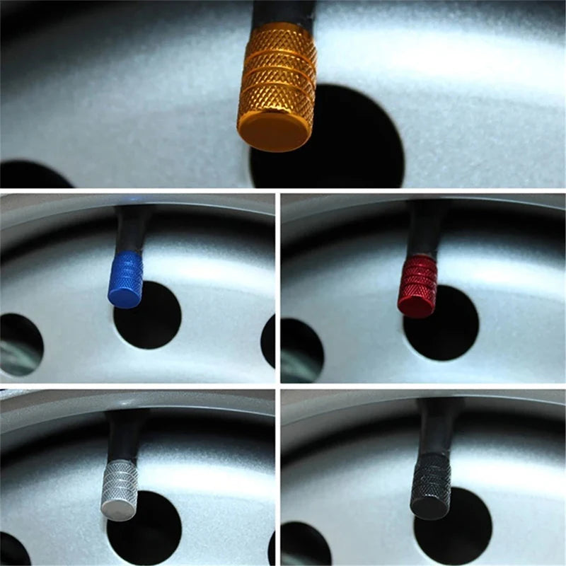 20Pcs Car Tire Valve Stems Cap Knurling Style Tire Valve Cap Aluminum Tire Wheel Stem Air Valve Cap Car Universal Accessories