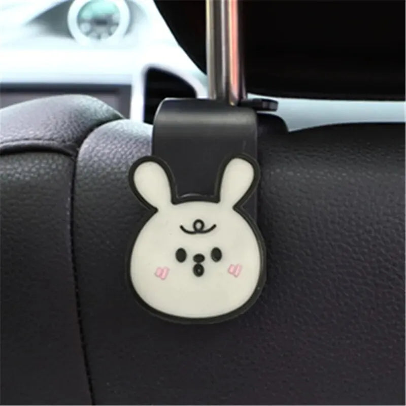 4PCS Car Seat Back Hook Cute Cartoon Car Hook Creative Car Multi-functional Car Hook