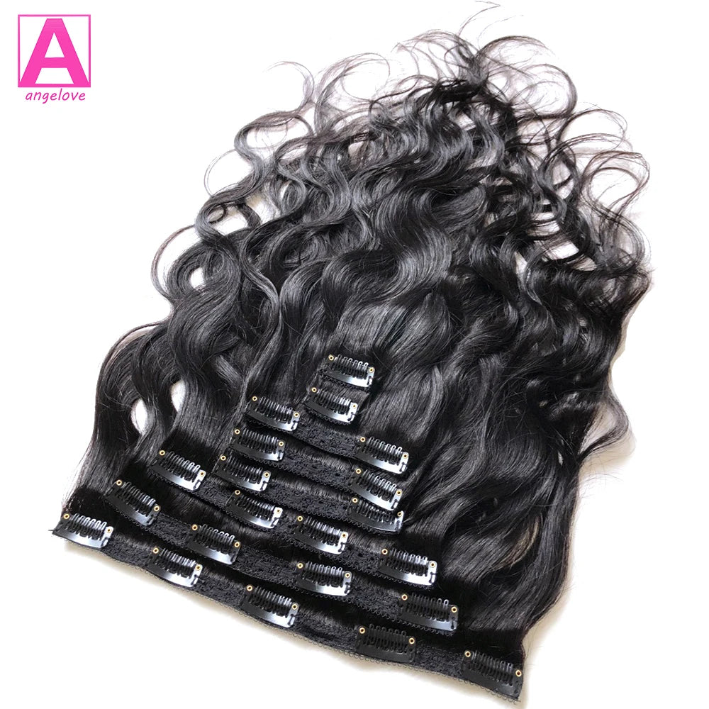 Body Wave Clip In Human Hair Extensions 120g/set Clips In Extension Full Head Brazilian Clip on Hair Extension for Women